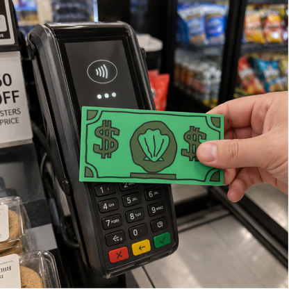 SpongyPay™ Tap to Pay Shell Dollar