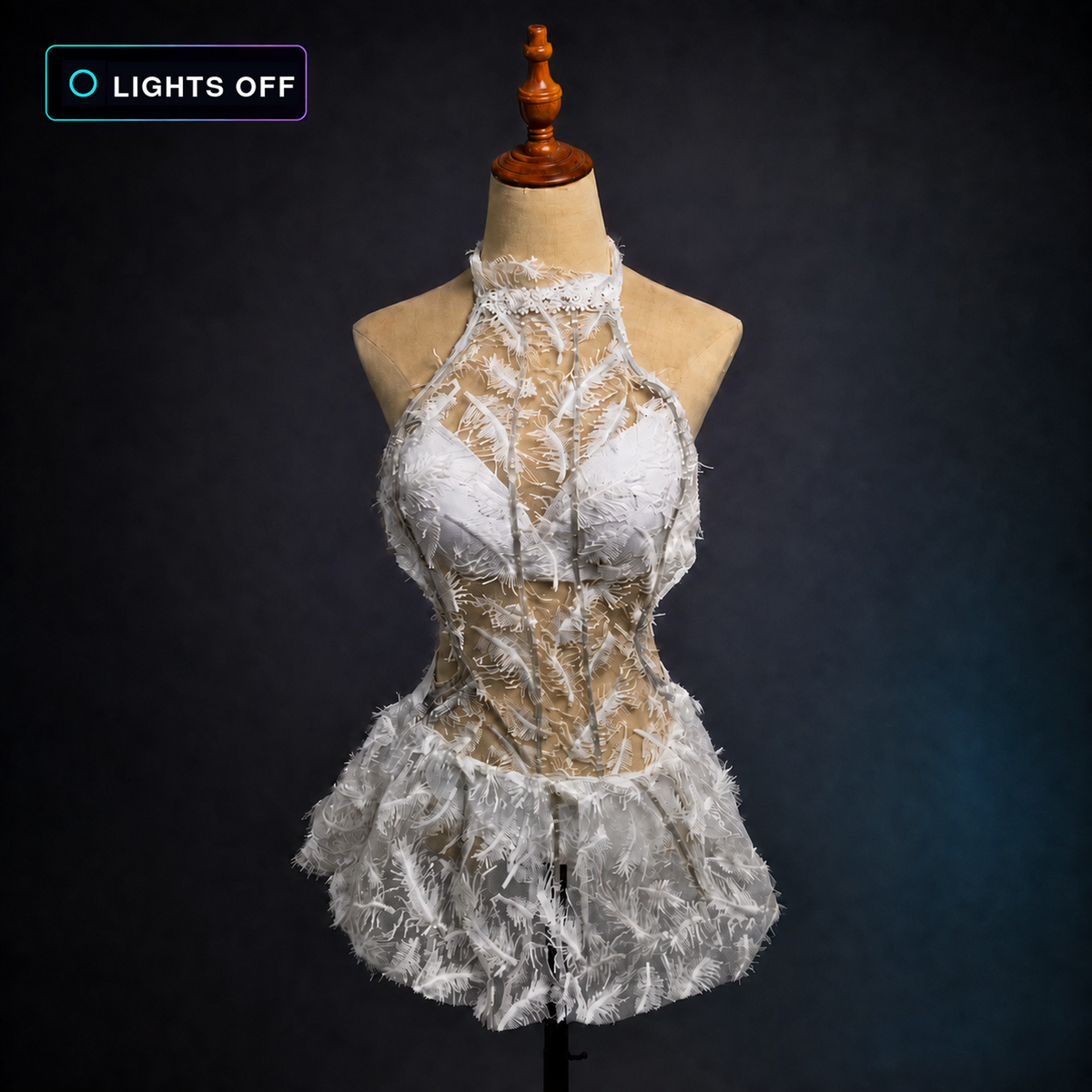 GLOWDIVA Lumina LED Feather Dress Set